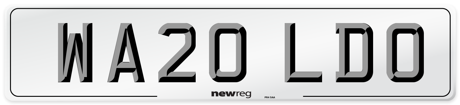 WA20 LDO Number Plate from New Reg